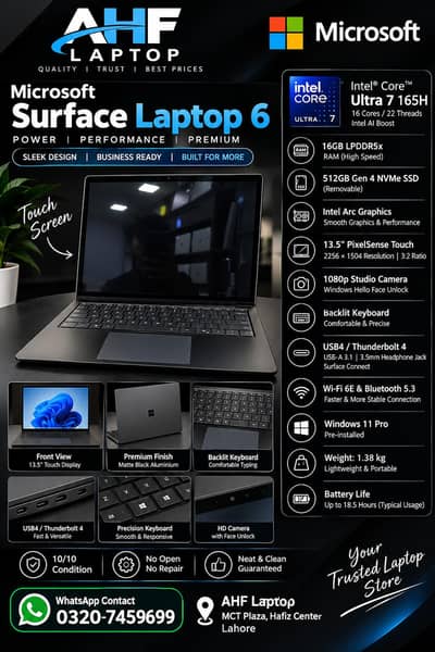 Surface laptop 6  Ultra 7 H processor