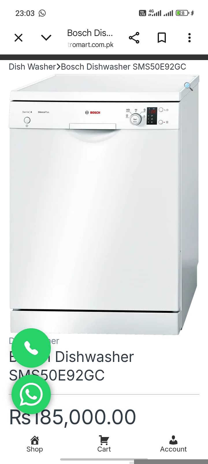 Bosch dish washer 1