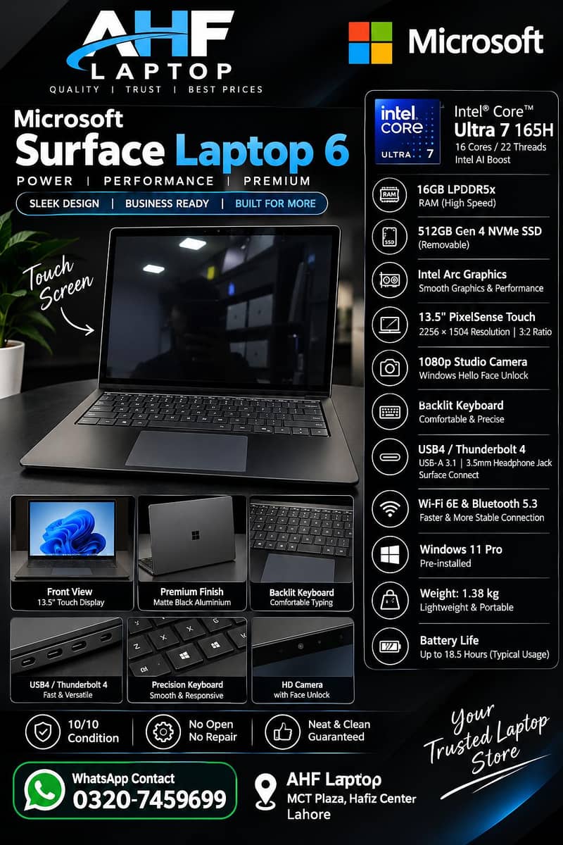 Microsoft Surface laptop 6.  Ultra 7 H processor 0