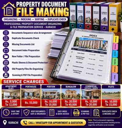 Property Document File Making | Sorting | Indexing | Duplicate Check