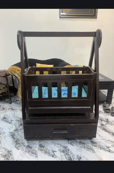 beautiful wooden baby cot  with metresgood condition at low price