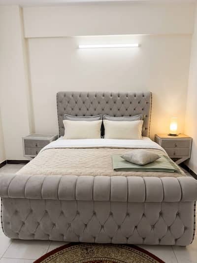 Complete king bed for sale with couch