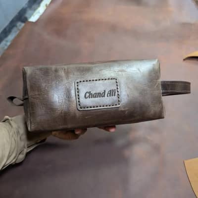 Custom Engraved Leather Toiletry Bag, Distressed Dopp Kit