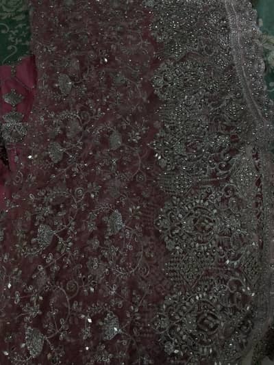 Heavy Bridal Maxi - Pink Silver Work - Front Open - Medium Size