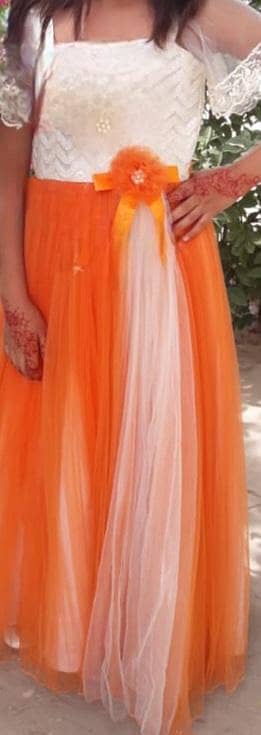 beautiful orange dress, wear elegence