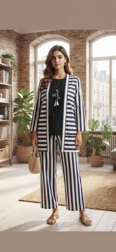 Premium 2-Piece Linen Suit for Women  size:L