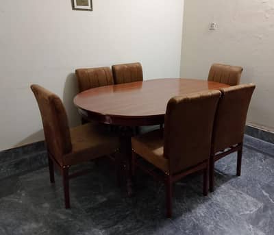 dining table with six chairs