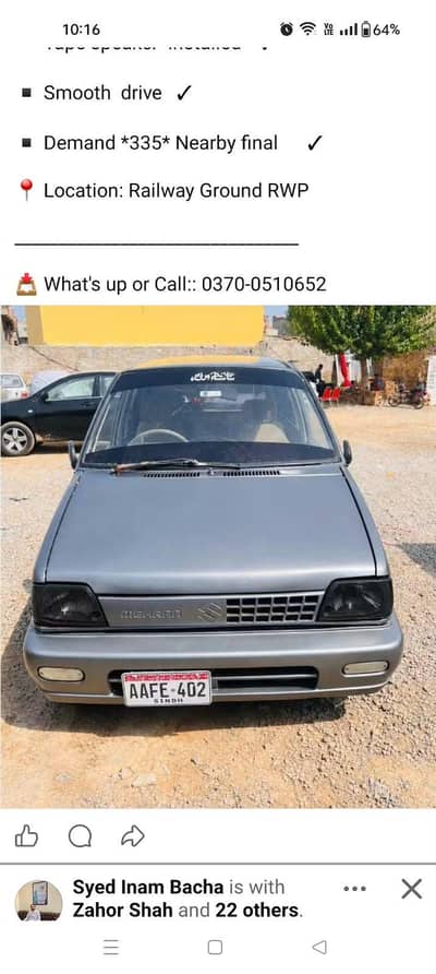 90 Mdl Mehran For Sale