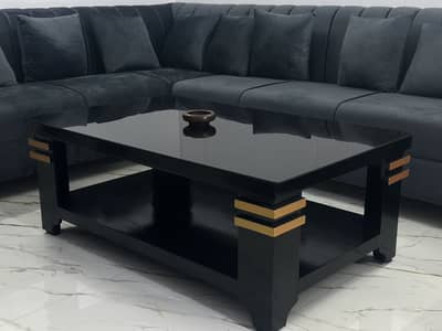Modern Black and Gold Luxury Coffee Table
