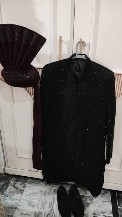 sherwani with khussa ,turban and suit