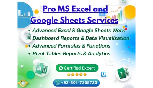 MS Excel & Google Sheets Data Analysis Expert, Dashboards, Reports
