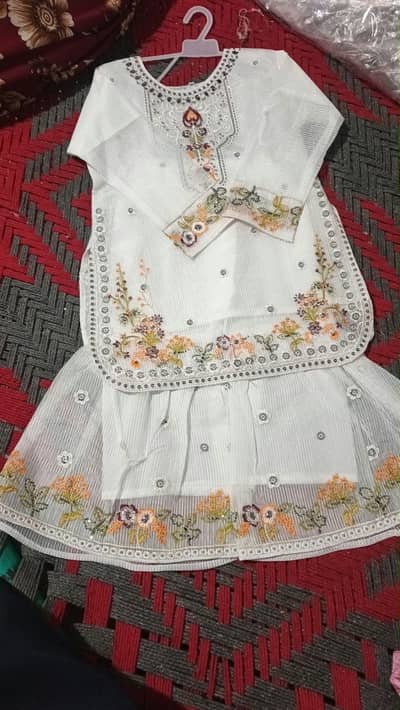 White embroidered dress for kids