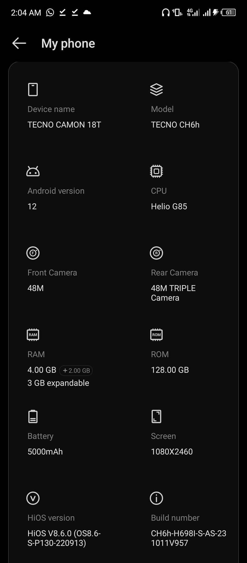 Tecno CAMON 18T 0