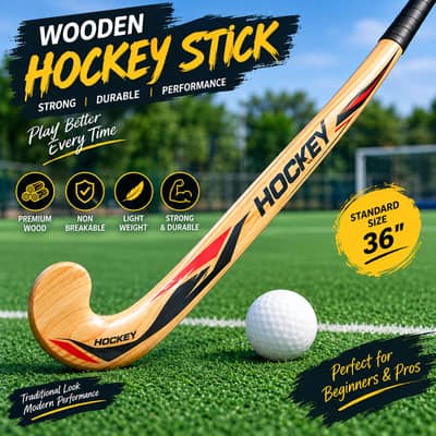 Fresh Wooden Hockey Stick Standard Size 36 Best Quality Non Breakable