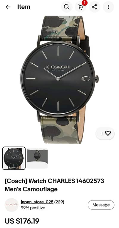 The Coach Charles 14602573 Camouflage Watch for sale LHR