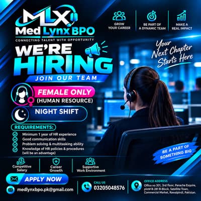 HR Manager Required || Med LynX BPO || Rawalpindi