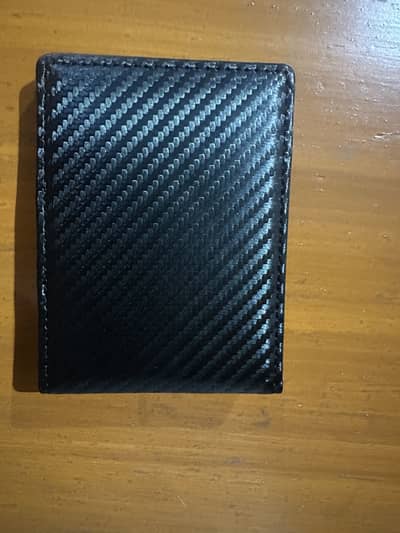 Carbon fibre leather wallet