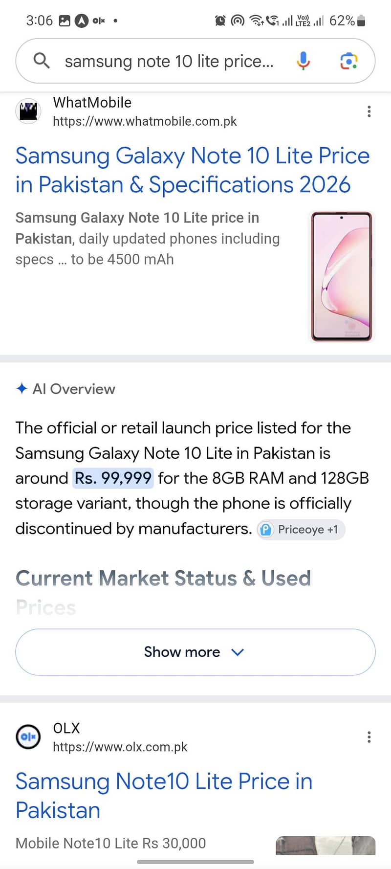 Samsung Mobile Note10 Lite 6