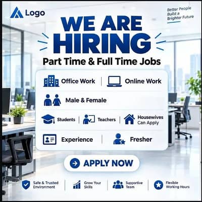 we are hiring male and female staff for office and home base work