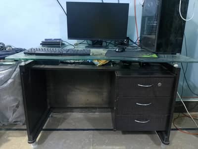 Office and Reception table glass top.
