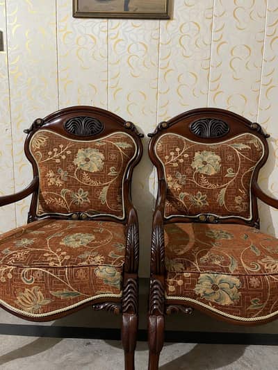 Pair of Premium Wooden Arm Chairs coffee chairs ,drawing room chairs