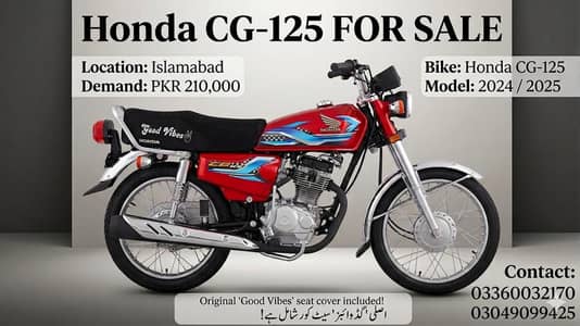 Honda CG 125 for sale 2024/25 model