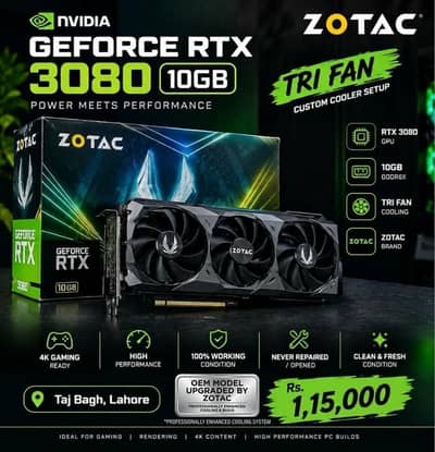 Nvidia RTX 3080 10GB Zotac | Tri Fan | 10/10 Condition