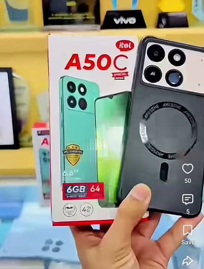 Itel A 50 C new mobile Android version 14 PTA proved 6/64 ram rom