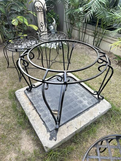 Wrought iron table chair set