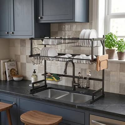 Double Sink dish drying rack over sink / Dish rack / One & two layer