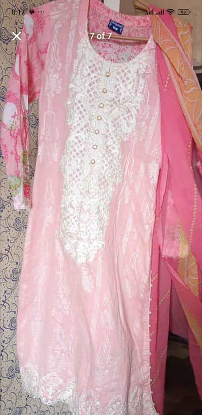 two piece fancy lawn dress