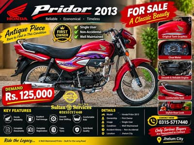 Honda Pridor (1st owner & Single User) for Sale