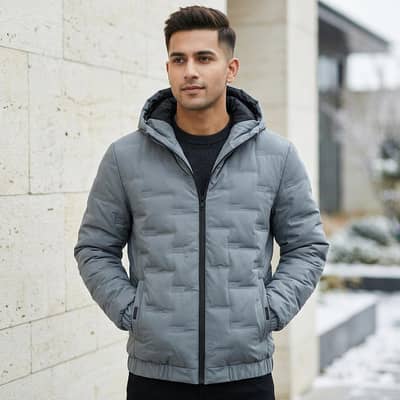 mens winter hooded cotton jacket