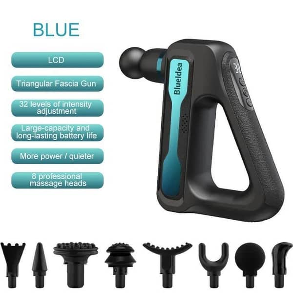 T  Original Triangle 8 in 1 fascial gun massager Deep Tissue Muscle, Fitness and Rechargeable Full Body Relaxation, Pain Relief Machine massager