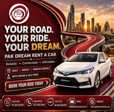 Rent a Car With Driver | Rent A Car In Karachi | One Way Drop