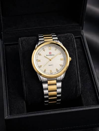 BAISHENG Premium Men's Quartz Watch - Two Tone Chain