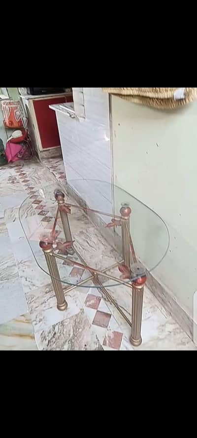 Glass Top Coffee Table with Designer Metal Frame