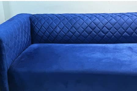 Blue L shaped sofa