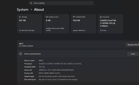 i7 8700k Gaming Pc Urgent sale