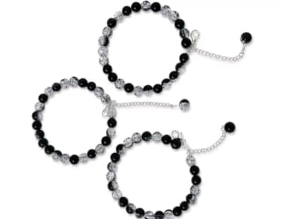 `Zelvia Beads - Black Crystal Bracelet - All Colours Available`
