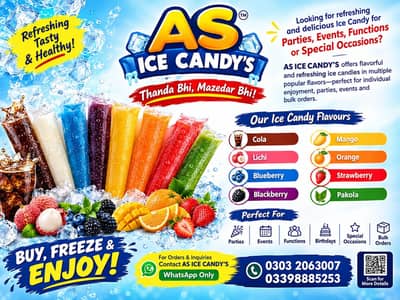 AS Ice Candy’s | 15 Pieces Pack | Ice Candy for Events, Parties & Bulk