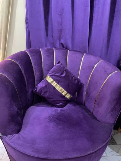 5 seater sofa set with table, curtains and stools