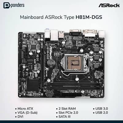 SELLING Asrock H81M-Hds Lga1150 Core i7 4th gen Mobo