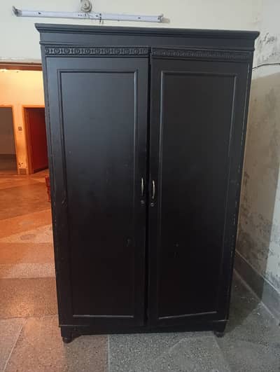 Wooden Almaari 2 door for sale with new Back sheet for damage cover