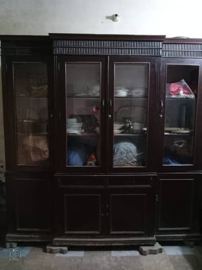 Wooden sheesha almari showcase crockery cabinet