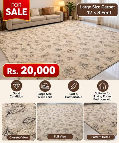 Large & beautiful carpet for sale – 12 × 8 feet