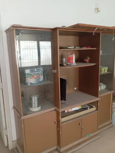 Showcase wooden with glass
