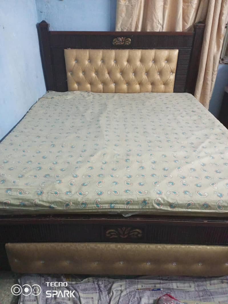 large bed two side table and Spring Mattress 1