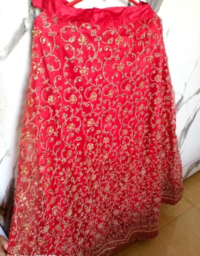 Red Heavy Bridal shahrara - Once Worn - Full Heavy Work
