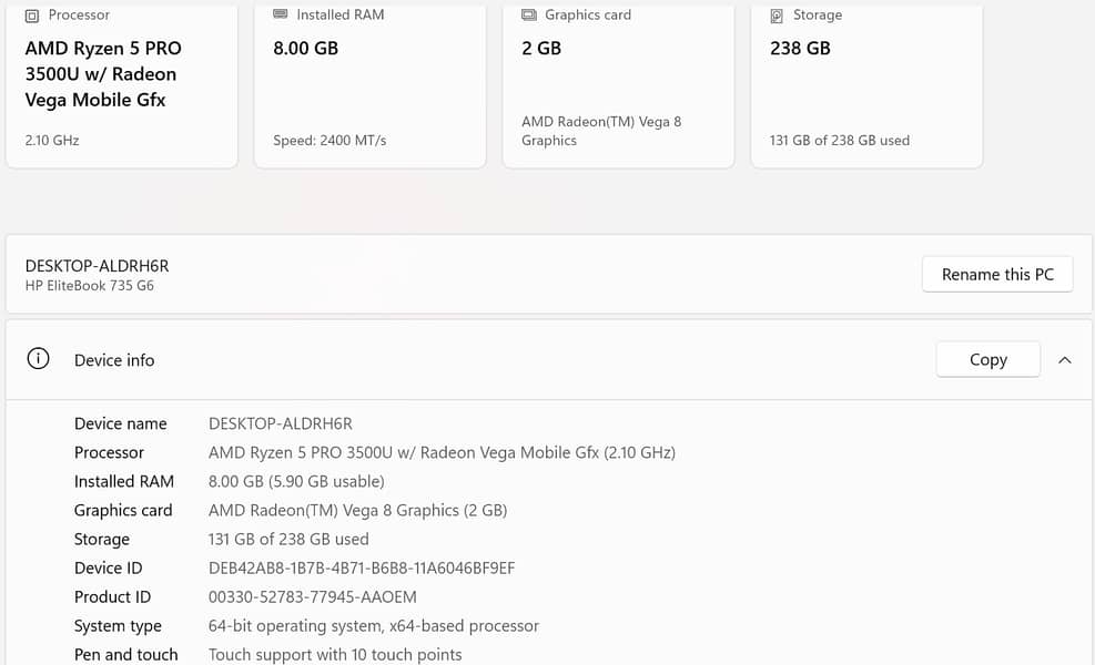 AMD Ryzen 5 PRO 0